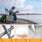 Oversized Camping Chair for Adults – Heavy Duty Folding Chair with Cup Holders, Storage Pocket & Carry Bag – Outdoor Padded Camp Chair for Camping, Backyard, Fishing & Sports – Supports 400lbs