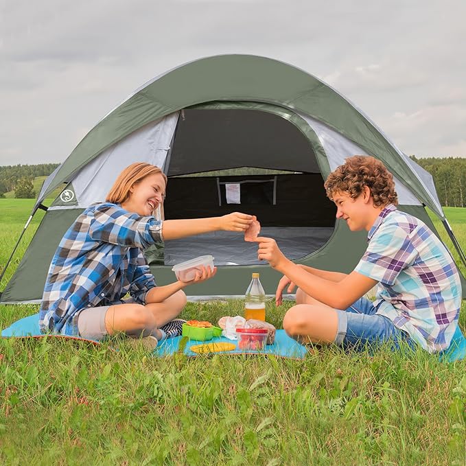 Camping Tent 2 Person, Waterproof Windproof Tent with Rainfly Easy Set up-Portable Dome Tents for Camping…