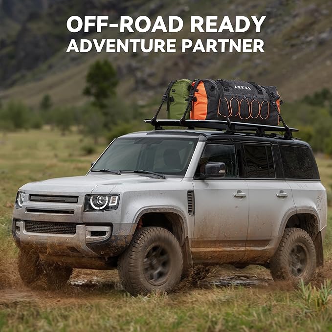 HEETA Waterproof Duffel Bag Motorcycle Dry Bag Backpack, 60L/80L Extra Large Rolltop Travel Duffle Bags with Straps & Handles for Kayaking Rafting Boating Canoeing Camping Gym Beach Cruise Ship