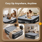 Air Mattress Queen with Built in Pump,Blow Up Mattress in 3 Mins,18'' Raised Self Inflatable Mattress,Portable Airbed for Home,Floor&Camping,Queen Size Air Matress for Adults,660LB Max,Black