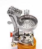 Backpacking Stove Portable Camping Stove Hiking Stove Backpack Stove With Piezoignition Support Wind-Resistance For Outdoor cooking tongs (ORANGE)