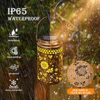 Sunflower Gifts for Women,Bee Solar Lanterns Outdoor Waterproof, Metal Hanging Lights Decorations for Garden Yard Lawn Patio, Unique Gifts for Women Mom Grandma Mother Christmas
