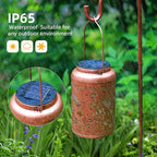 2Pack Hummingbird Solar Lanterns Outdoor Waterproof Lantern Garden Decor Gifts for Women Mom Grandma Hanging Solar Lights Metal Decoration Christmas Outside for Yard, Patio,Porch, Tabletop, Pathway
