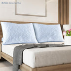 QUTOOL Enhanced Cooling Pillows for Sleeping, Shredded Memory Foam Pillows 2 Pack, Bed Pillows King Size Set of 2, Support Yet Soft Pillow for Side, Back Sleepers