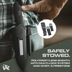 WOLF-III Full Tang Survival Knife with Fire Starter and Sheath - Stylish Tactical Fixed Blade - Made of D2 Steel - Bushcraft and Camping Knife - With Belt Loop, Plug Lock & Multi Lok