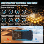Power Bank Portable Solar Charger, Wireless Fast Charging Battery Pack, 20000mAh Capacity USB-C Input, 6 Outputs, Dual LED Flashlight, USB Battery Pack for Cell Phone Camping Travel Emergency (Blue)