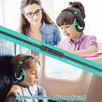 rockpapa Comfort+ Kids Headphones with Microphone, Boys Girls Student Over-Ear Headphones Wired Foldable for School Classroom Laptop PC Computer Tablet Black Teal