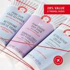 First Aid Beauty Cleanse, Smooth + Hydrate Kit - Skin Care Gift Set with Travel Size Facial Cleanser, KP Body Scrub & Ultra Repair Cream - Travel Friendly Skincare Set