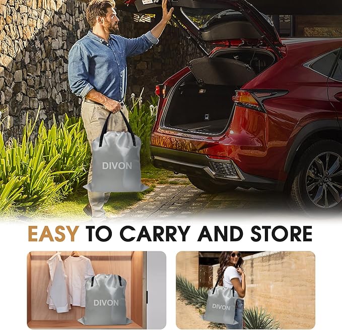 DIVON Air Mattress Queen with Built in Pump,Blow Up Mattress with Wave Pattern in 3 Mins,18'' Quick Inflatable Mattress, Luxury Airbed for Home&Camping,Black,660lbs