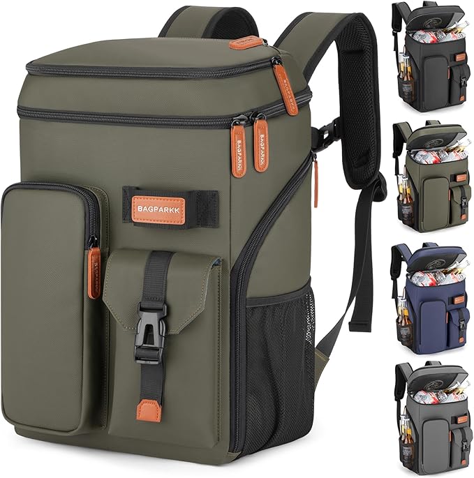 Insulated Cooler Backpack,33/45 Cans Multifunctional Double Deck Leakproof Cooler Bag with Sternum Strap,Large Capacity Lightweight Travel Camping Beach Backpack