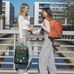 Swissdigital Design Big Student Laptop Backpack with Fun Personalized Patches For College Boy & Girl, Middle High School Teen Bookbag Cool Travel Daypack Orange - Includes 3 Patches | SD1718-33