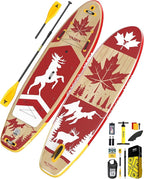 YASKA Inflatable Stand Up Paddle Board - 11ft Extra Wide Paddleboard with Premium SUP Board Accessories,Camera Mount,Non-Slip EVA Deck,5 Handles,Youth/Adult