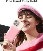 miisso 10000mAh Compatible with iPhone 15/16/17 and Android, Slim Portable Charger with Built in Cable, Power Bank Travel Charger External Battery Pack for Phone, 3 Output USB Type C Cord, Pink