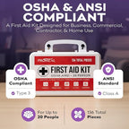 20 Person OSHA Compliant First Aid Kit for Businesses, Vehicles, Trucks, Construction Site - Type III, ANSI Class A Emergency Kit - 136 Piece Essential First Aid Supplies