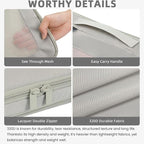 BAGAIL 4 Set/6 Set/8 Set Compression Packing Cubes Travel Accessories Expandable Packing Organizers (Square Mesh, 06-Grey)