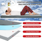 HOMBYS 3 INCH Thick Waterproof Memory Foam Camping Mattress for Outdoor Sleeping, Portable Roll Up Mattress Pad Mat for Travel Truck Bed Tent