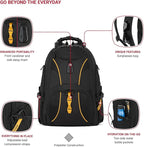 SwissGear 1900 Scansmart TSA 17 Laptop Backpack, Black/Gold, 19-Inch