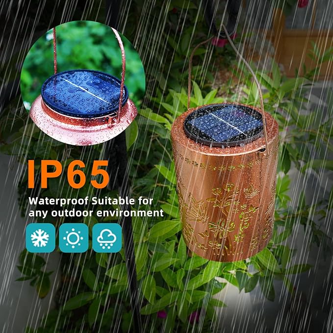 13.4" Large Size Butterfly Solar Hanging Lanterns, Upgraded Solar Panel & 2000mAh Battery for Long-Lasting, Outdoor Waterproof Garden Decor for Patio Yard Table Tree, Gifts for Women Mom Grandma
