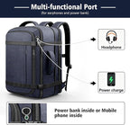 Flight Approved Travel Backpack with LifetimeWarranty,Expandable Carry on Backpack 40-50L with Cable Access Port,Fits 17.3"Laptop,Flight TSA friendly,Anti Theft Laptop Backpack Travel,Commuting,Blue
