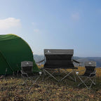 Camping Chair Set of 3, Outdoor Folding Camping Chairs for Heavy People with Cup Holder & Carry Bag,Collapsible Chair Include One Sofa Chair and Two Single Chair,Support up to 500lbs