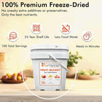 Numanna Freeze-Dried 3 Fruit Bucket – 300 Servings | Apples, Bananas, Strawberries | Healthy Snack for Everyday, Emergency & Survival Use | Durable Packaging | 25+ Year Shelf Life | Made in USA