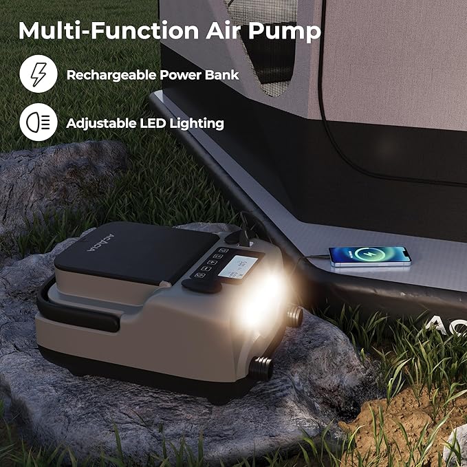 ACACIA Paddle Board Pump, Dual Stage Inflation SUP Pump, 30% Faster Electric Air Pump, 16 PSI 6000mAh Battery Air Pump for Stand Up Paddle Boards, Air Mattresses
