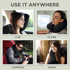 Dot&Dot Twist Memory Foam Travel Pillow for Airplanes - Travel Neck Pillow for Sleeping - Airplane Pillow for Neck Support - Adjustable, Bendable Neck Roll Pillow