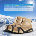 Non-Slip Ice Cleats Snow Grips, Strong Traction Crampons 11 Steel Studs, for Shoes and Boots, Snow Ice Walking