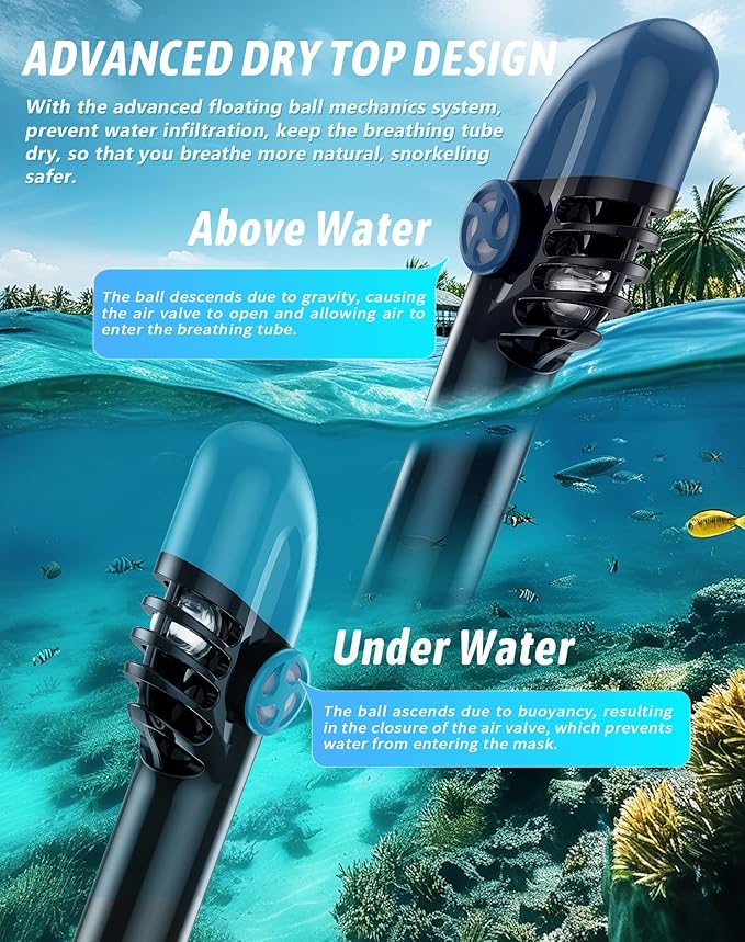 Zenoplige Full Face Snorkel Mask Adults,Dry-Top Snorkeling Gear with Camera Mount,Foldable 180-Degree Panoramic Scuba Mask for Snorkeling Diving Swimming Travel,Snorkel Mask Anti-Fog & Anti-Leak