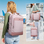 PIJUSHI Laptop Backpack for Women Men Personal Item Travel Backpack Convertible Carry on Bag Flight Approved(PE042 Ashen Purple)