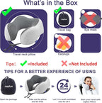 napfun Neck Pillow for Traveling, Upgraded Travel Neck Pillow for Airplane 100% Pure Memory Foam Travel Pillow for Flight Headrest Sleep, Portable Plane Accessories, Light Grey