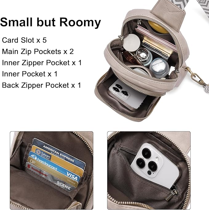 CLUCI Crossbody Bags for Women Men,Leather Sling Bag Cross Body Backpack for Woman Gifts for Women Birthday Unique