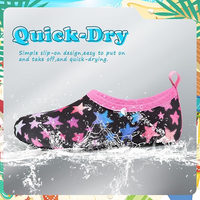 Deevike Kids Water Shoes Boys Grils Barefoot Quick Dry Aqua Socks Beach Shoes for Toddler Sports Swim Surf Outdoor Walking