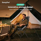 SUNNYFEEL High Back Camping Chair for Adults, Lightweight Camping Chair Support 250 lbs Heavy Duty, Compact Folding Chair Design, Portable & Collapsible Camping Chairs for Outdoor, Camp, Beach, Picnic