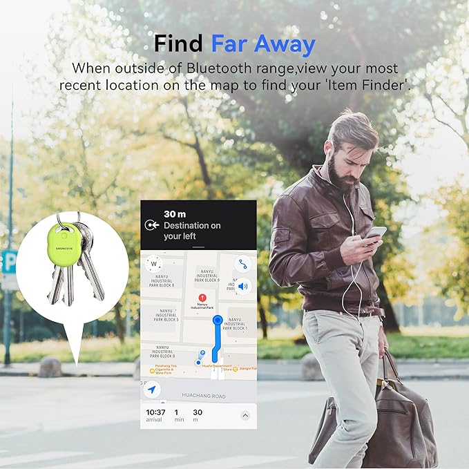 Air Tracker Tags-4 Pack [Apple MFI Certified], Smart Bluetooth Tracker Works with Apple Find My APP (iOS Only, Not for Android), Key Finder and Item Locator Smart Tag for Keys, Luggage, Backpack