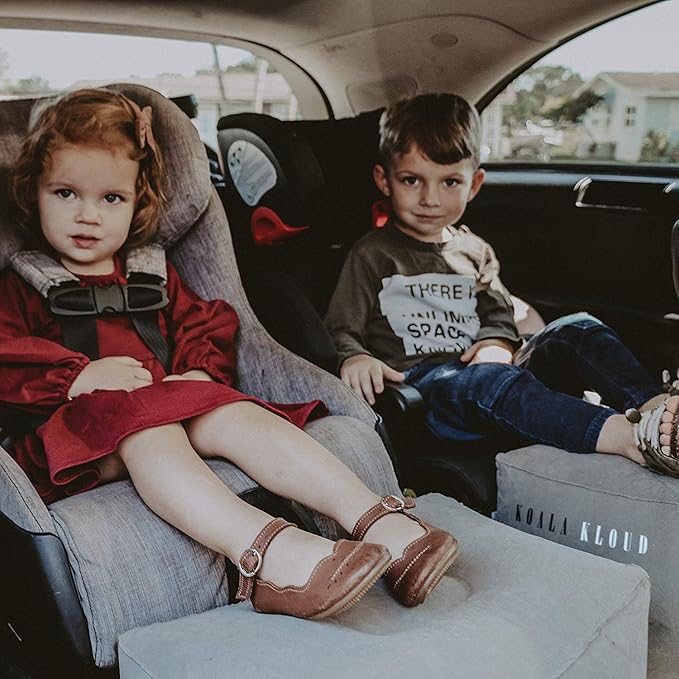 Travel Foot Rest - 2-Pack | Inflatable Foot Rest Pillow, Airplane Footrest for Flights, Car Seat Foot Rest, Airplane Bed for Toddler Airplane Travel Essentials Kids Travel Accessories