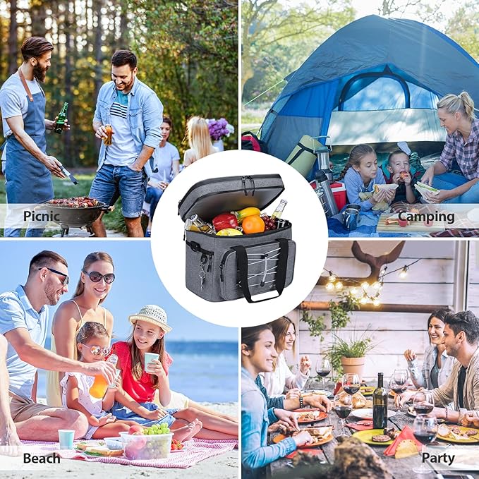 Maelstrom Collapsible Soft Cooler Bag, 24/30/60/75 Cans Beach Cooler, Ice Chest, Leakproof & Portable for Beach, Camping, Road Trips & Grocery Shopping