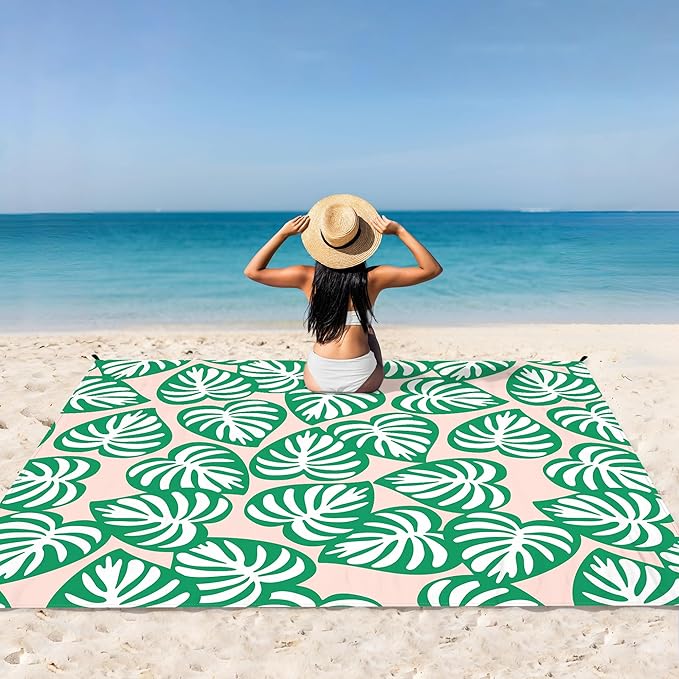 Beach Blanket, Waterproof Sandproof Beach Mat Lightweight Outdoor Picnic Blanket for Travel, Camping, Hiking