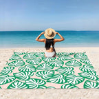 Beach Blanket Waterproof Sandproof, 9 Ft X 10 Ft Extra Large Sand Free Beach Mat, Big Compact Lightweight Quick Drying Picnic Blanket with 4 Stakes & Pockets for Camping, Travel, Hiking