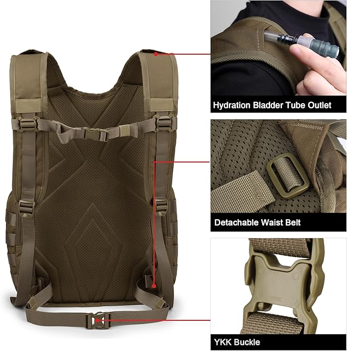 Mardingtop 25L Tactical Backpacks Molle Hiking daypacks for Camping Hiking Military Traveling Motorcycle
