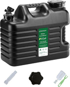 5 Gallon Water Jug, Thickened Water Storage Overlanding Gear Containers, Camping Essential Truly Leak-Proof Black Water Tank,BPA Free Portable Emergency Water Can for Outdoors and Hiking