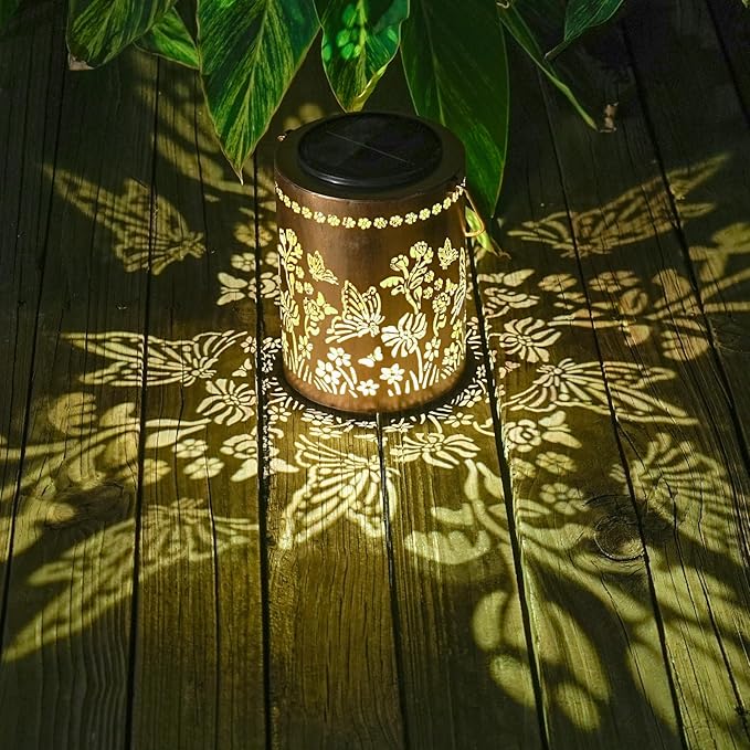 13.4" Large Size Butterfly Solar Hanging Lanterns, Upgraded Solar Panel & 2000mAh Battery for Long-Lasting, Outdoor Waterproof Garden Decor for Patio Yard Table Tree, Gifts for Women Mom Grandma