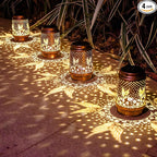 4 Pack Hummingbird Birthday Gifts for Women Mom Grandma Solar Lanterns Outdoor Waterproof Garden Decor Metal Hanging LED Decorative Light for Patio Yard Lawn Backyard Front Porch Gardening Gifts