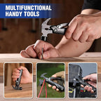 WORKPRO Multitool-12 in 1 Camping Tools with Mini Hammer-EDC Gear Multi Tools Hammer with Safety Lock and Pouch-Mini Multitools Gifts for Men and Women