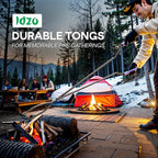 IDZO 40" Fireplace Tongs, Heavy Duty Steel Fire Tongs, Log Grabber, Firewood Tongs & Fire Pit Tools for Fire Pits, Campfires, Fire Rings, Backyard Deck, Suitable for Indoor & Outdoor Use