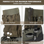 Snake Gaiters for Men Women Adjustable Waterproof Gators for Hiking Boots Lightweight Hunting Snake Guards for Lower Legs Snake Bite Proof Leggings Chaps