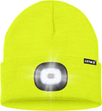 ATNKE LED Lighted Beanie Hat,USB Rechargeable 4 LED Running Headlamp Bright Cap with The Light Gifts for Men and Women