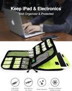 Luxtude Electronic Organizer Travel Case Large, Cord Organizer Travel, Large Cable Organizer Bag, Tech Bag for Cable Storage/Cord Storage/iPad Pro(up to 11")/Wall Charger/Electronic Accessories, Red