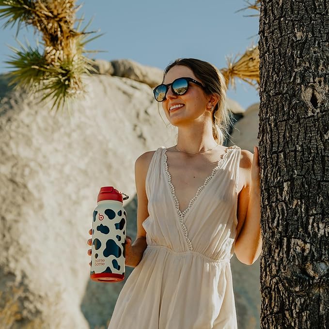 BOTTLE BOTTLE 32oz Insulated Water Bottle Stainless Steel Sport Water Bottle with Straw Dual-use Lid Design for Gym with Pill Box