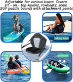 NEW-Vi Deluxe Kayak Seat with Gel Cushion & Storage Bag - Padded Ergonomic Backrest for Kayak, Canoe, SUP, Fishing Boat - Anti-Slip & Waterproof